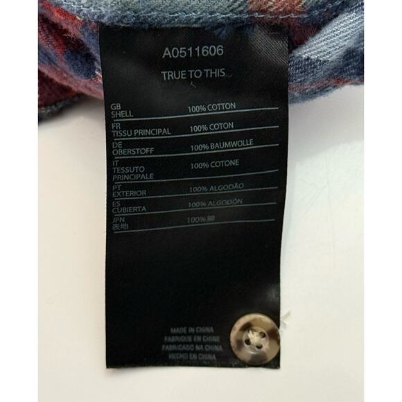 Volcom Men’s Modern Fit Flannel Button-Up Shirt – Blue/Red Plaid – Size M Skater - Picture 10 of 12